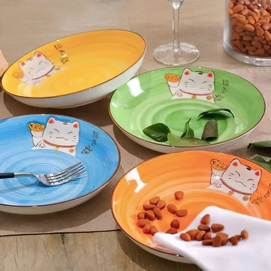 Assiette Chat Porte-Bonheur