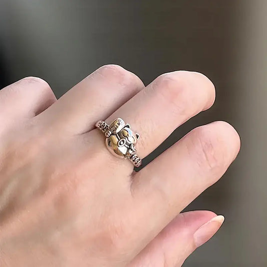 Bague Chat Chanceux en Argent