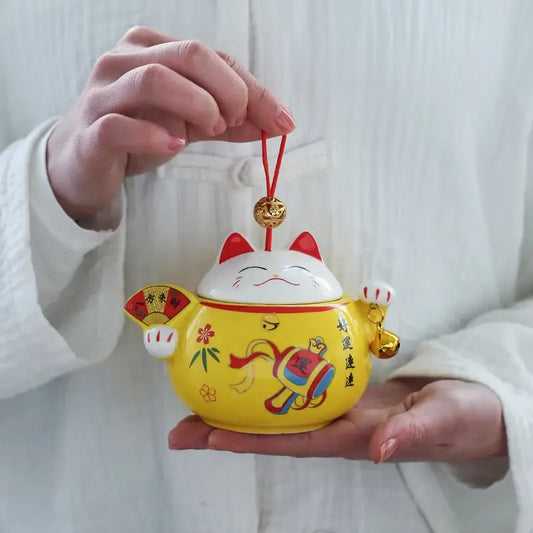 Boîte à Thé Chat Chanceux