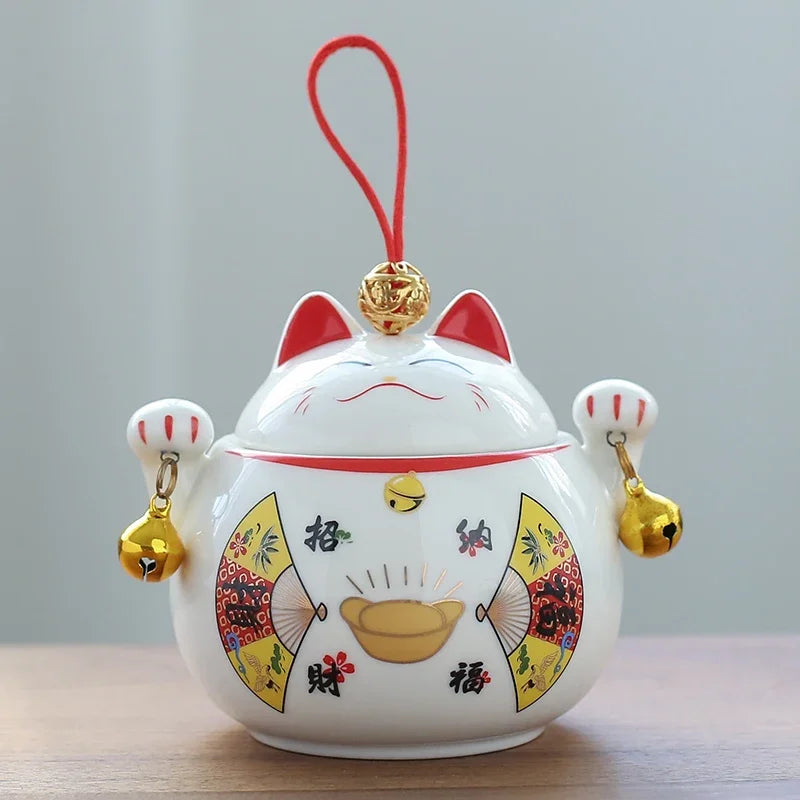 Boîte à Thé Chat Chanceux