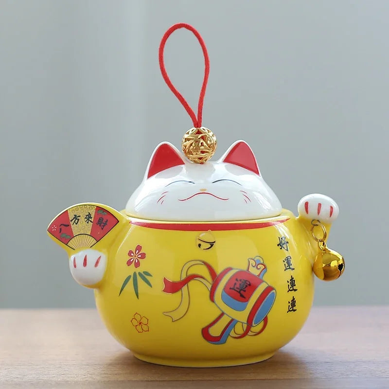 Boîte à Thé Chat Chanceux