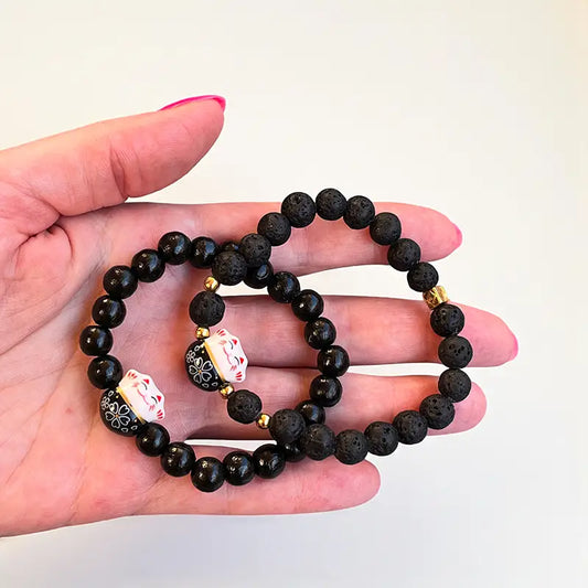 Bracelet Maneki Neko Noir
