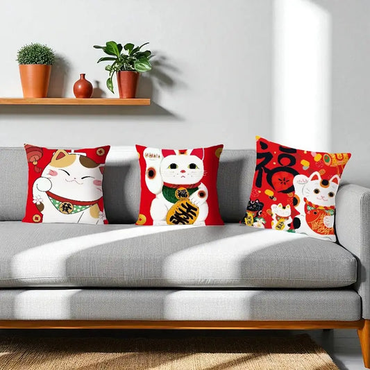 Housse Coussin Maneki Neko