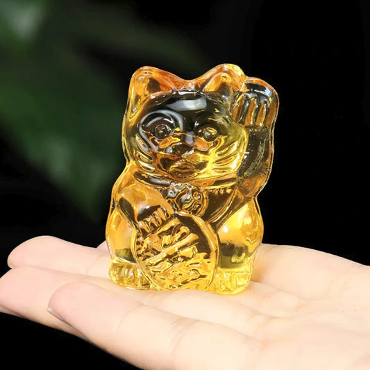 Maneki Neko Transparent en Verre