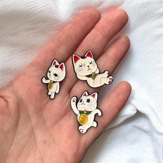 Pin's Chat Japonais Anime, Lot de 3