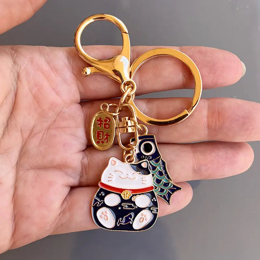 Porte-Clés Chat Chanceux Noir