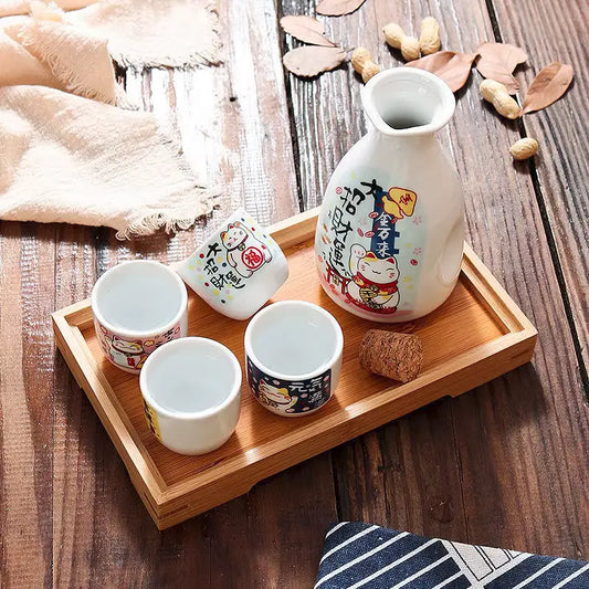 Service à Sake Chat Chanceux