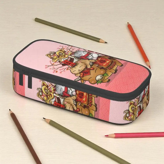 Trousse Crayons Chat Chanceux Rose