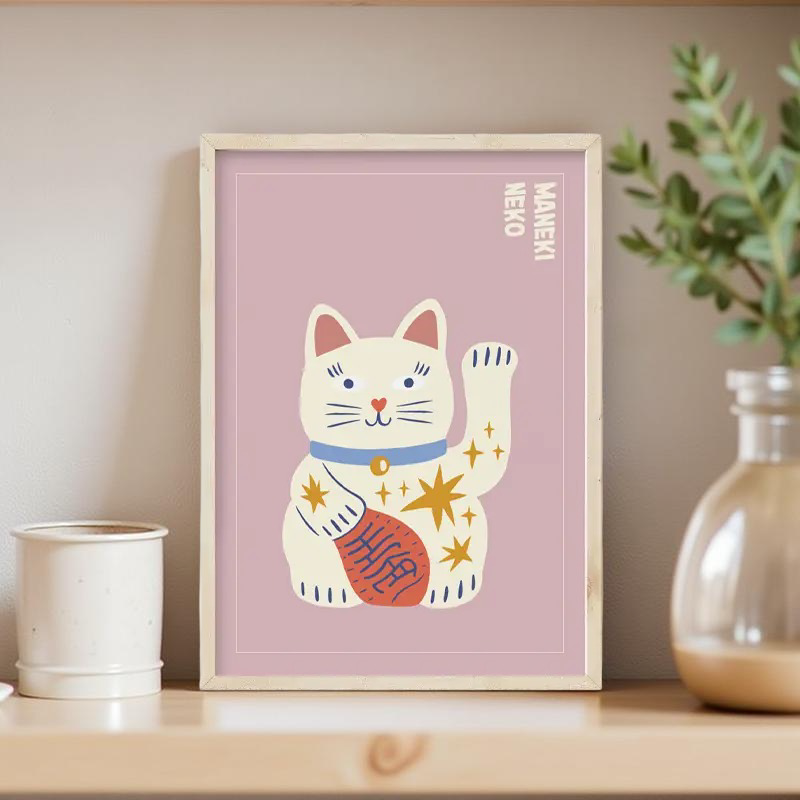 Affiche Chat Porte-Bonheur