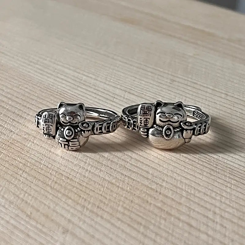 Bague Chat Chanceux en Argent