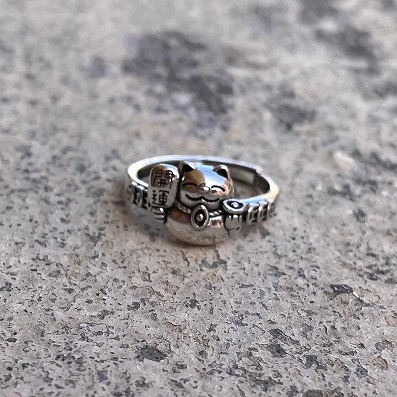Bague Chat Chanceux en Argent