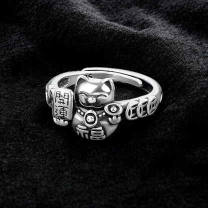 Bague Chat Chanceux en Argent