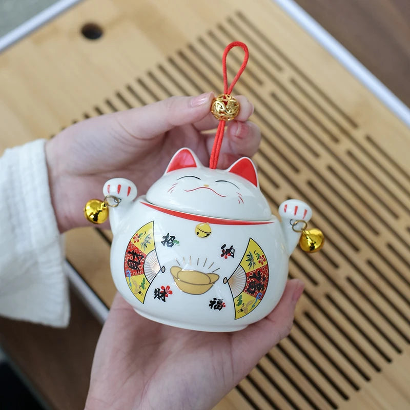 Boîte à Thé Chat Chanceux