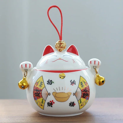 Boîte à Thé Chat Chanceux