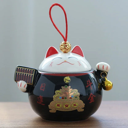 Boîte à Thé Chat Chanceux