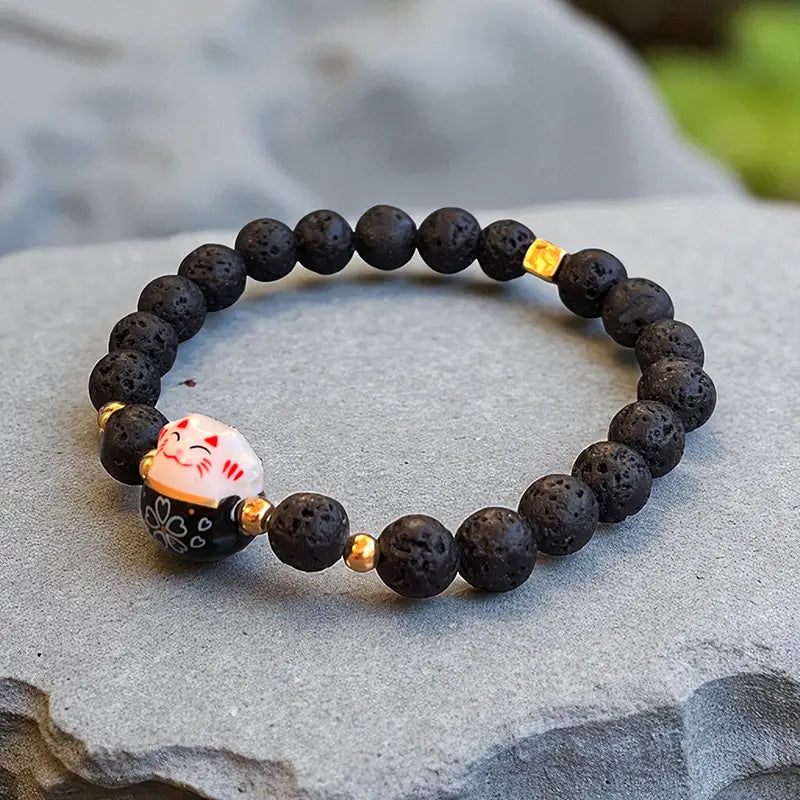 Bracelet Maneki Neko Noir