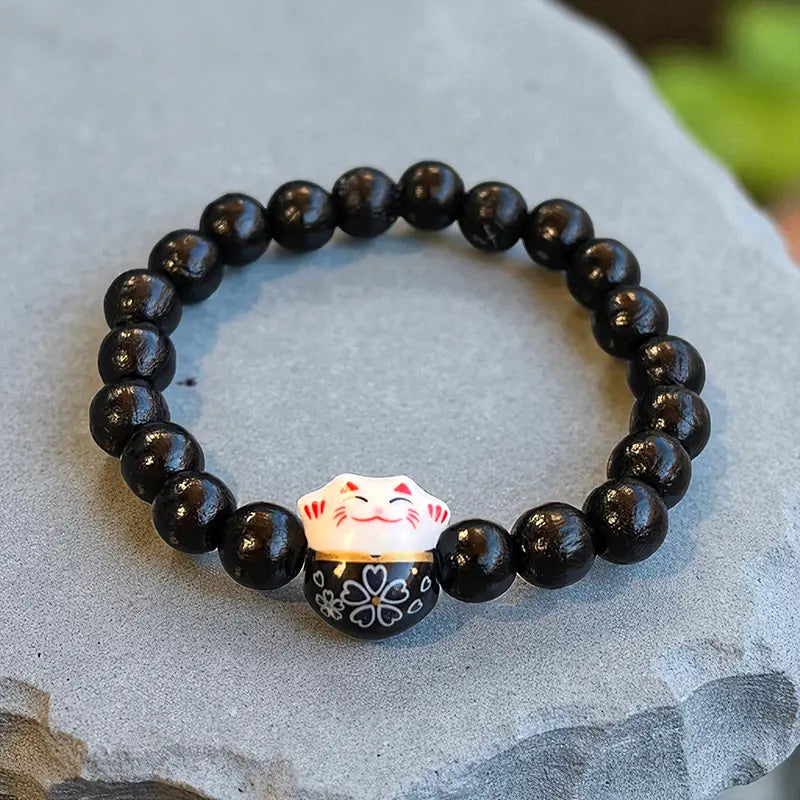 Bracelet Maneki Neko Noir