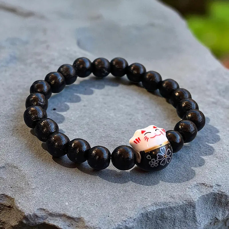 Bracelet Maneki Neko Noir