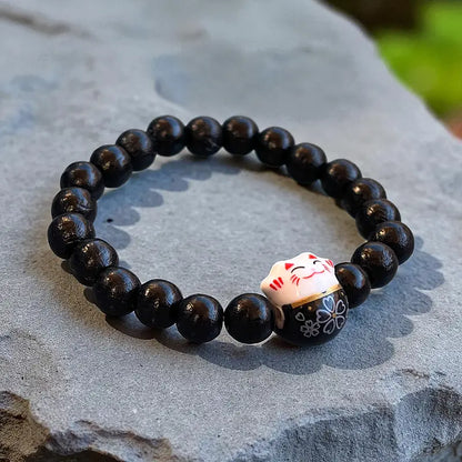 Bracelet Maneki Neko Noir