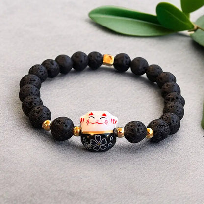 Bracelet Maneki Neko Noir