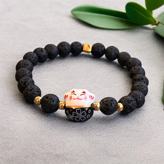 Bracelet Maneki Neko Noir