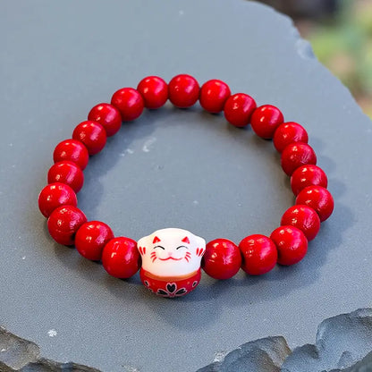 Bracelet Maneki Neko Rouge