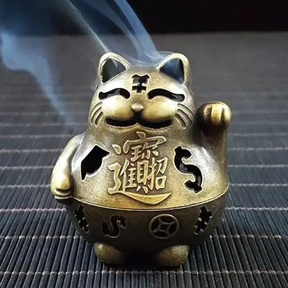 Brûleur d'Encens Chat Chanceux