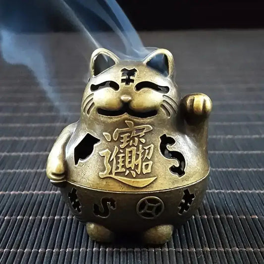 Brûleur d'Encens Chat Chanceux