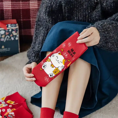 Chaussettes Chat Chanceux Rouges