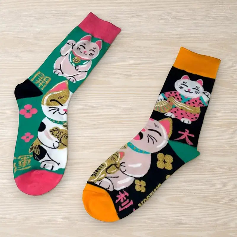 Chaussettes Chat Chanceux Dépareillées