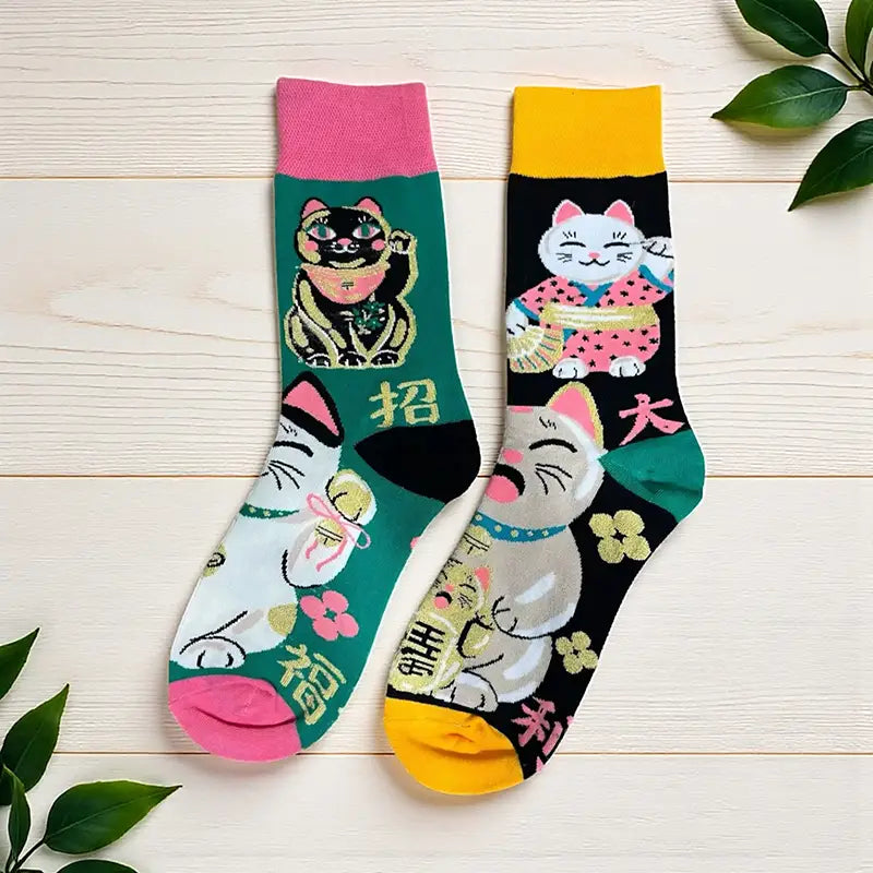 Chaussettes Chat Chanceux Dépareillées