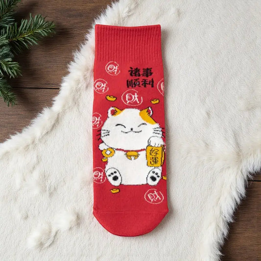 Chaussettes Chat Chanceux Rouge