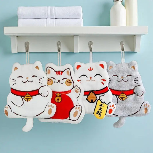 Essuie Main Chat Chanceux, lot de 4 unités