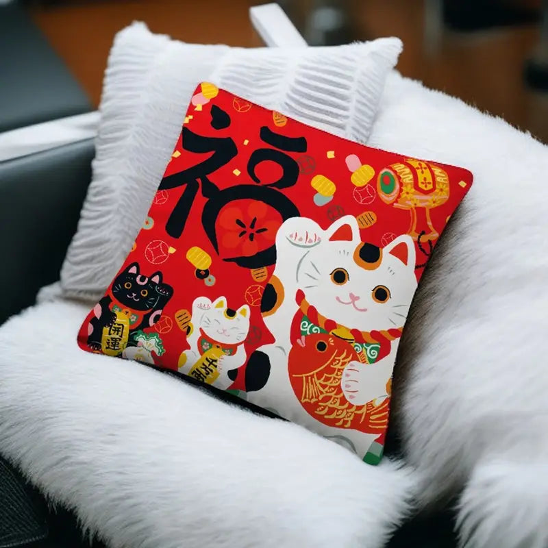 Housse Coussin Maneki Neko