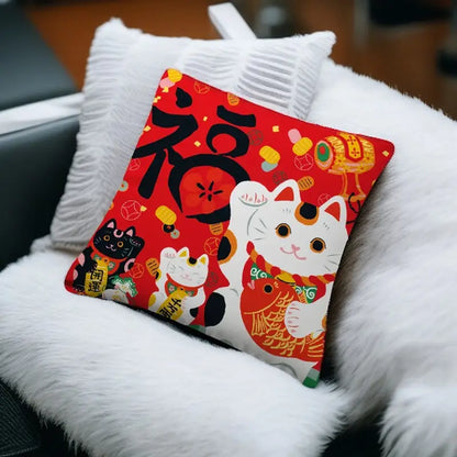 Housse Coussin Maneki Neko