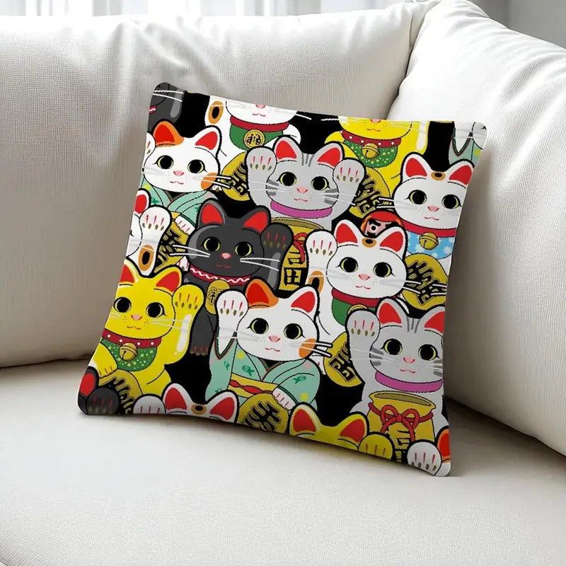 Housse Coussin Maneki Neko