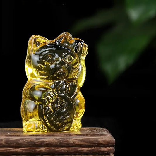 Maneki Neko Transparent en Verre