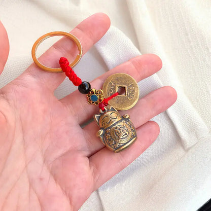 Porte-Clés Chat Chanceux Vintage