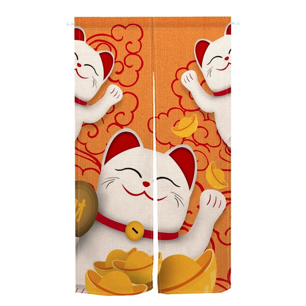 Noren Japonais Chat Chanceux