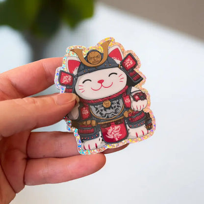 Sticker Maneki Neko Pailleté
