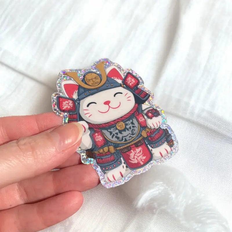 Sticker Maneki Neko Pailleté