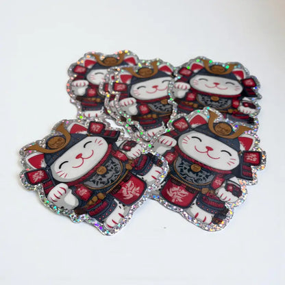 Sticker Maneki Neko Pailleté