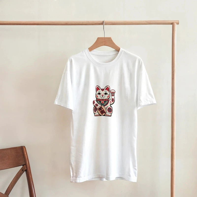 T-Shirt Chat Chanceux Traditionnel