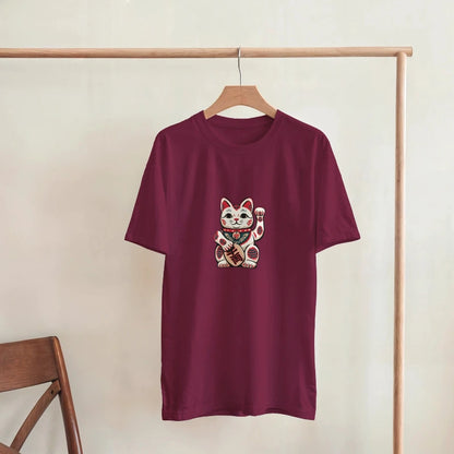 T-Shirt Chat Chanceux Traditionnel