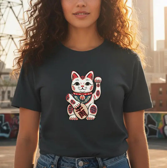 T-Shirt Chat Chanceux Traditionnel