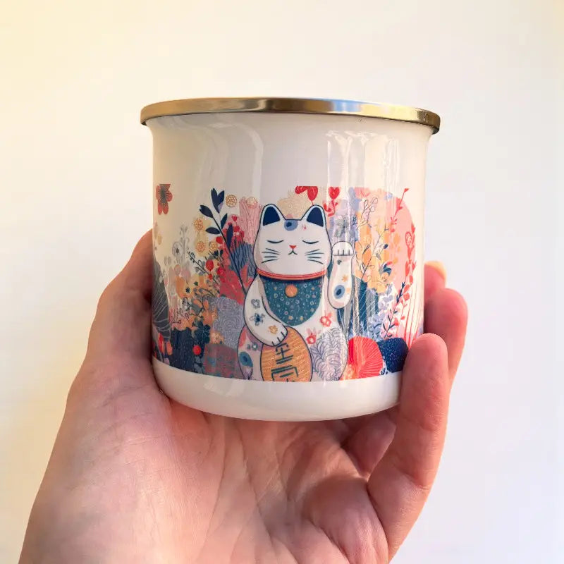 Tasse Maneki Neko en Email