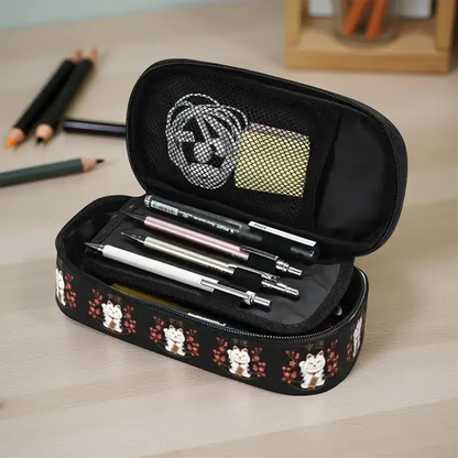 Trousse Crayons Chat Chanceux Noire