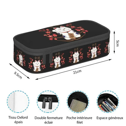 Trousse Crayons Chat Chanceux Noire