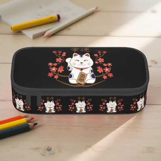 Trousse à Crayons Chat Chanceux Noire