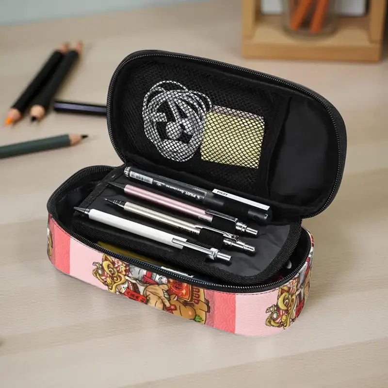 Trousse Crayons Chat Chanceux Rose